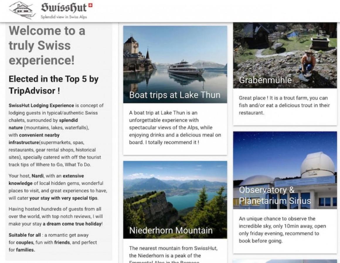Swisshut Stunning Views Alps Lake - Chalet Erli Därligen エクステリア 写真